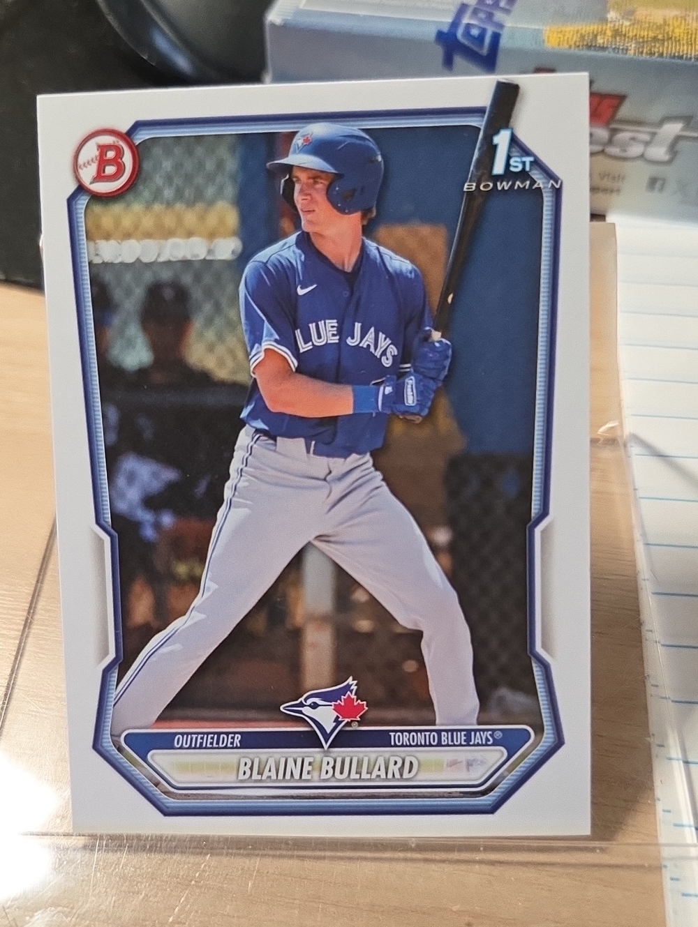 Topps Bowman Blaine Bullard Blue and White Baseball Trading Card